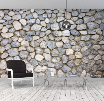 Picture of Old stone wall Texture in weathered and have natural surfaces